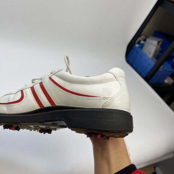 Ecco Womens White/ Red Golf Shoes Size 39 Euro Leather Uppers Shoe Sports - Picture 14 of 15